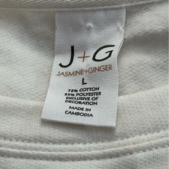 NEW Jasmine and Ginger Embroidered Wishlist Holiday Crewneck Women’s Large - Picture 3 of 4